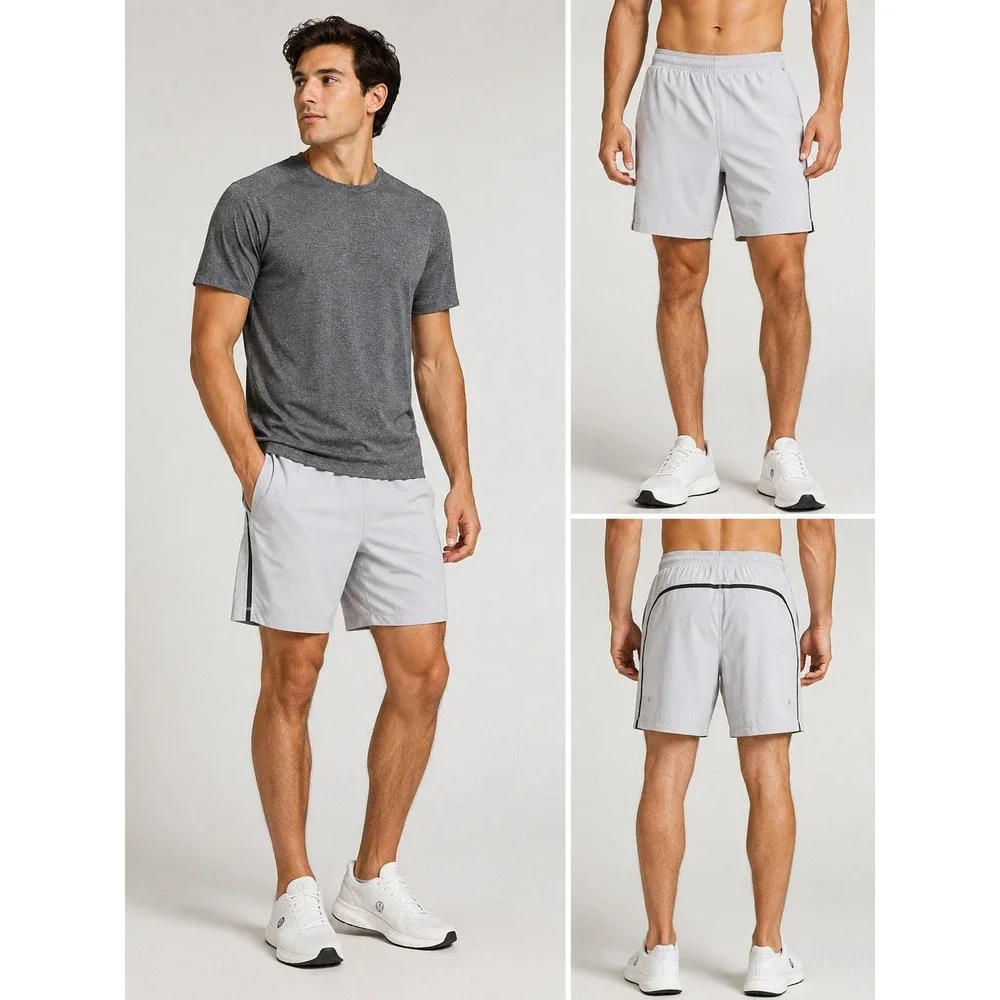 lululemon athletica Men’s Light Gray Athletic Shorts